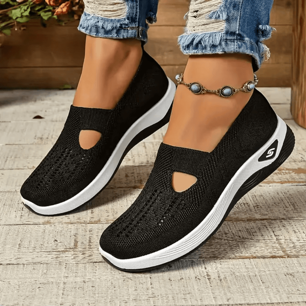 Signe™ | Lichte slip-on sneaker in gebreide stof
