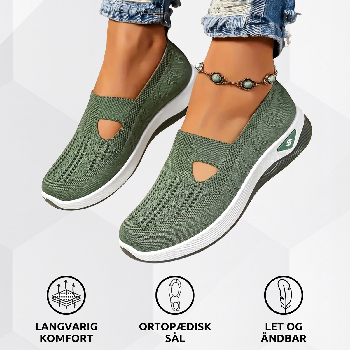 Signe™ | Lichte slip-on sneaker in gebreide stof