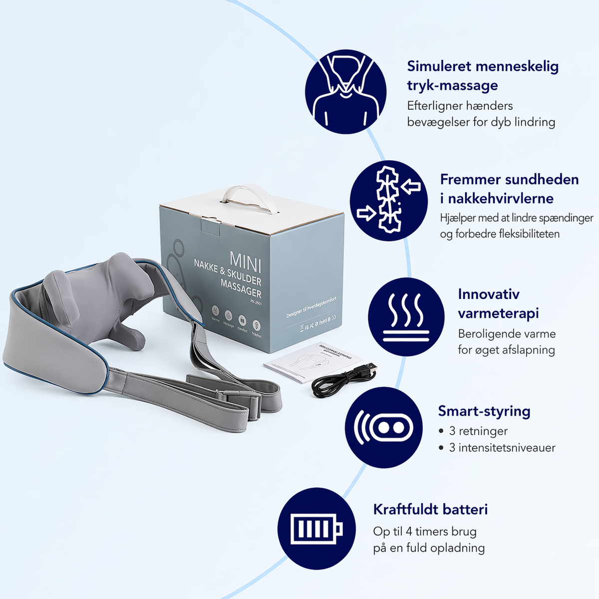 SmartNek™ | Elektrische massage met warmte en verlichting