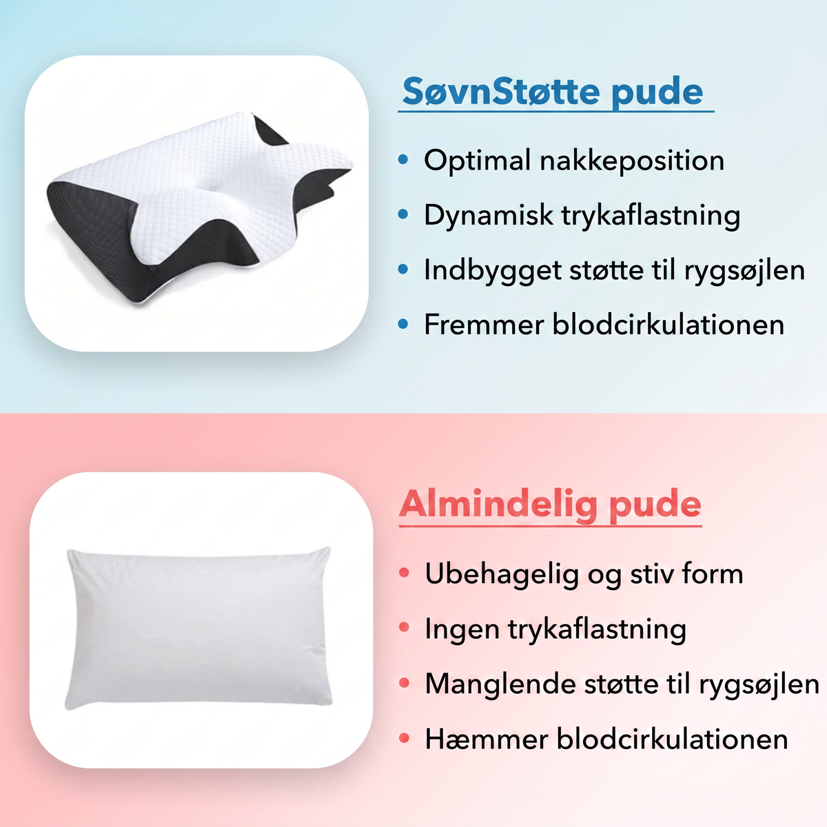 SlaapSteun™ | Ergonomisch kussen voor nek en schouders