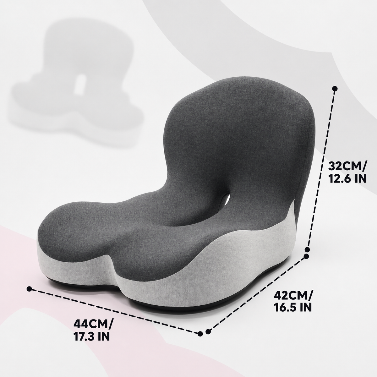 SteunKussen™ | Ergonomisch zitkussen voor verlichting van rug en onderrug
