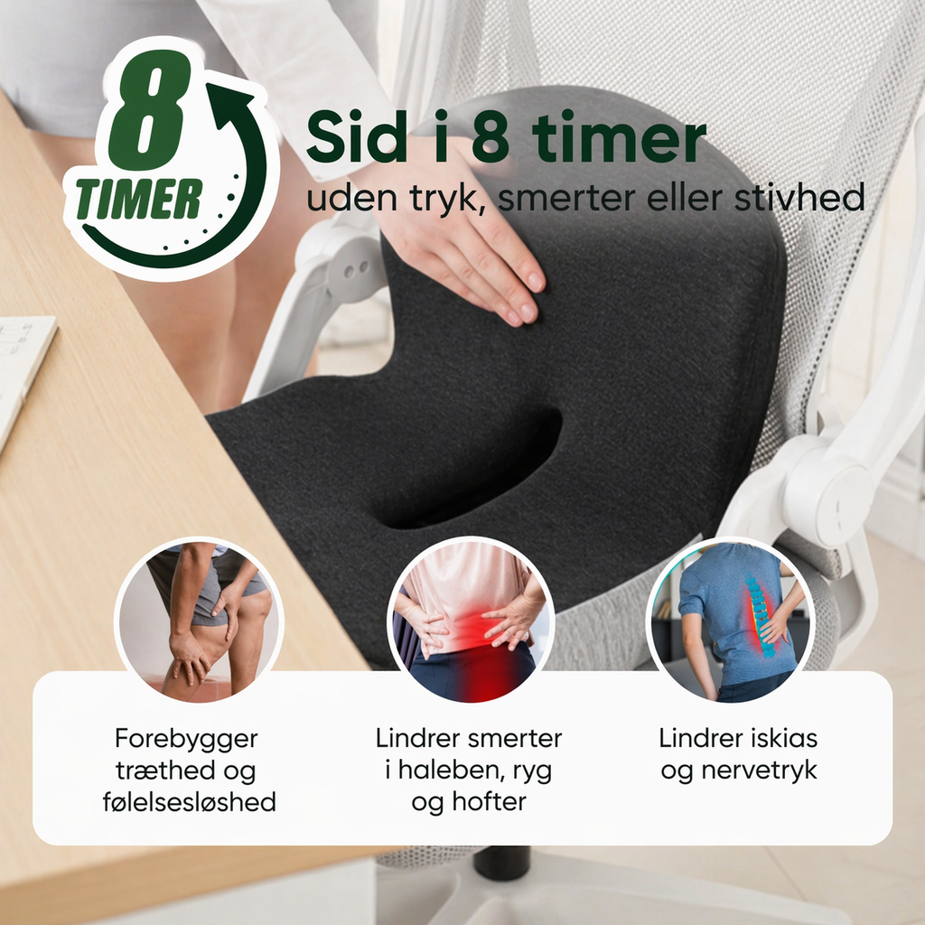 SteunKussen™ | Ergonomisch zitkussen voor verlichting van rug en onderrug