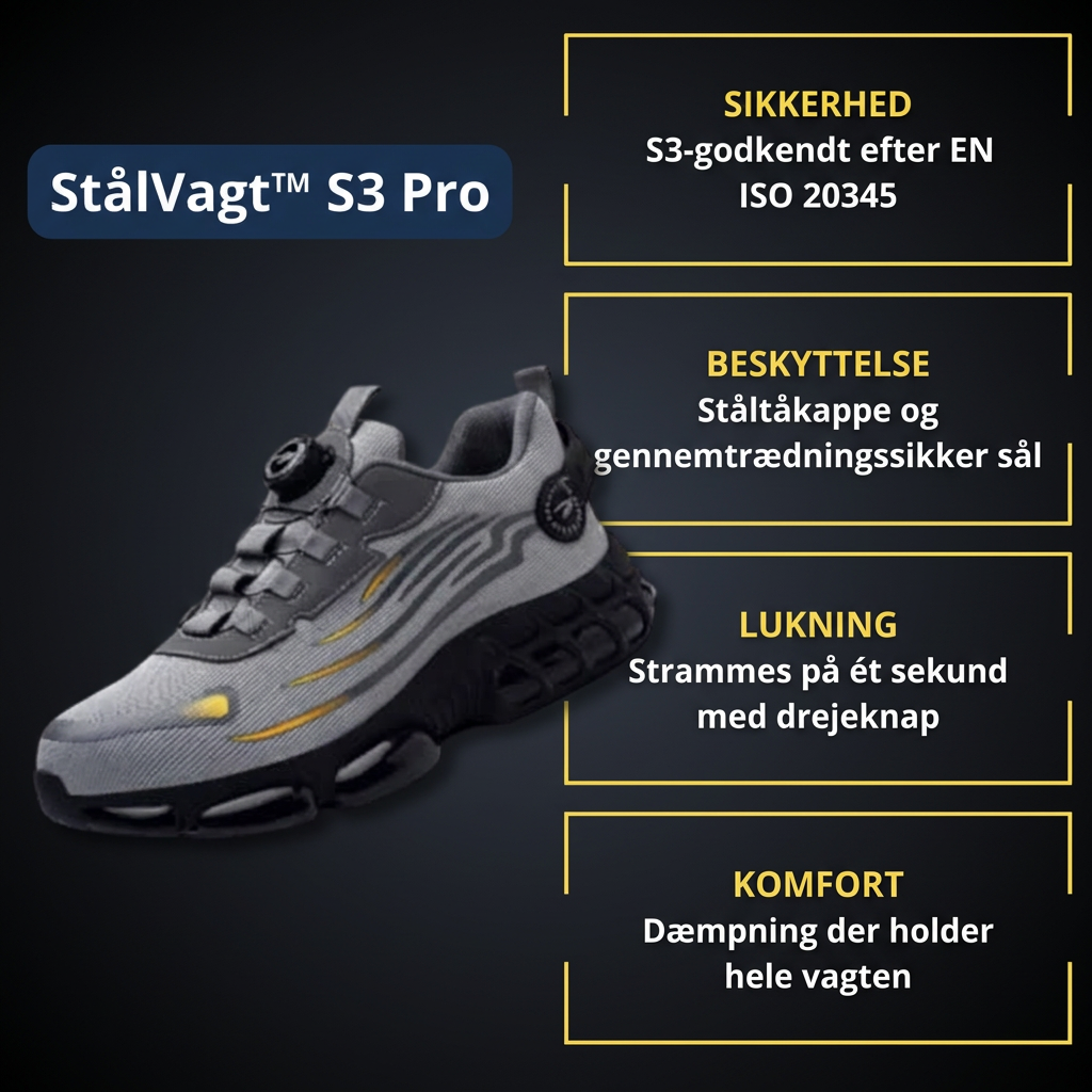 StaalWacht™ S3 Pro | Veiligheidsschoenen die een dienst van 12 uur doorstaan